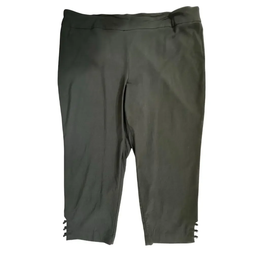 Avenue Ankle Pants Size 26 (47x26.5) Black Stretch‎ High Rise Classic Dressy